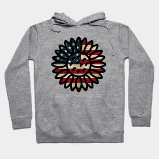 American Flag Sunflower Hoodie